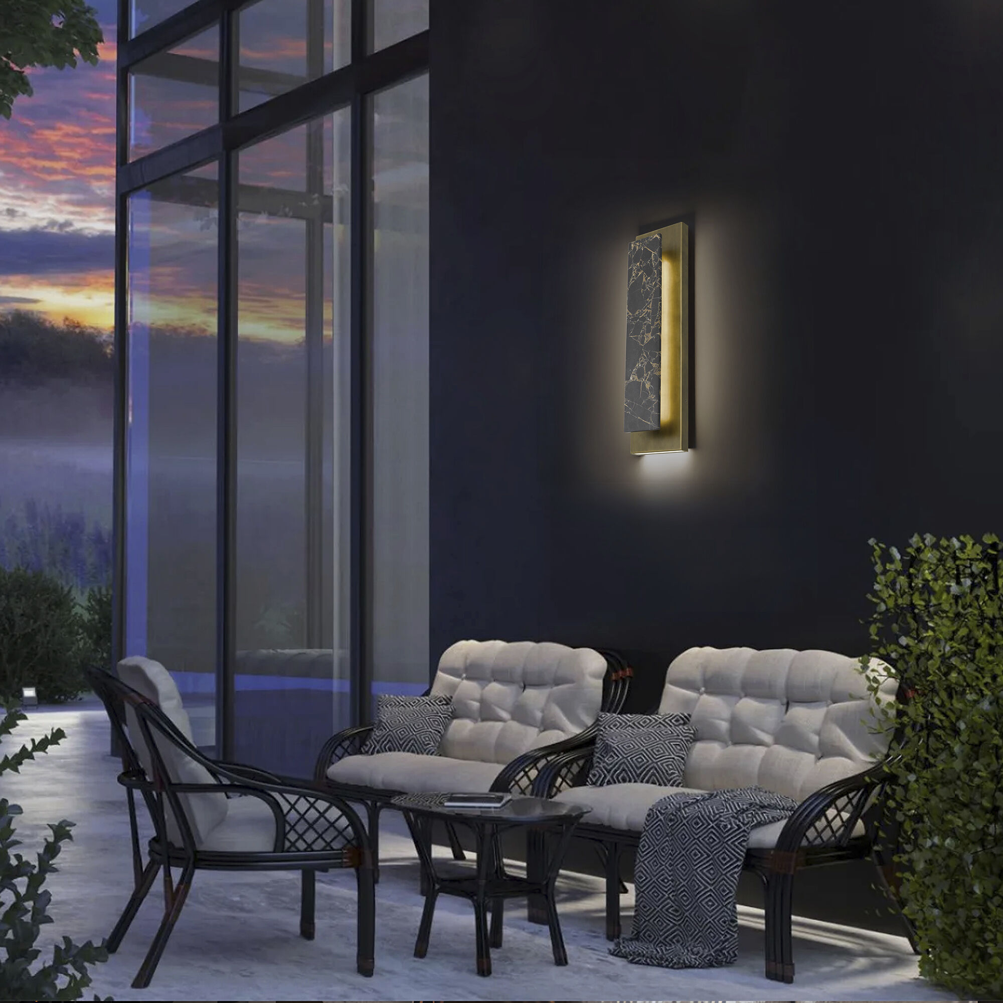 Zoey LED 24 inch Painted Antique Brass Outdoor Wall Sconce